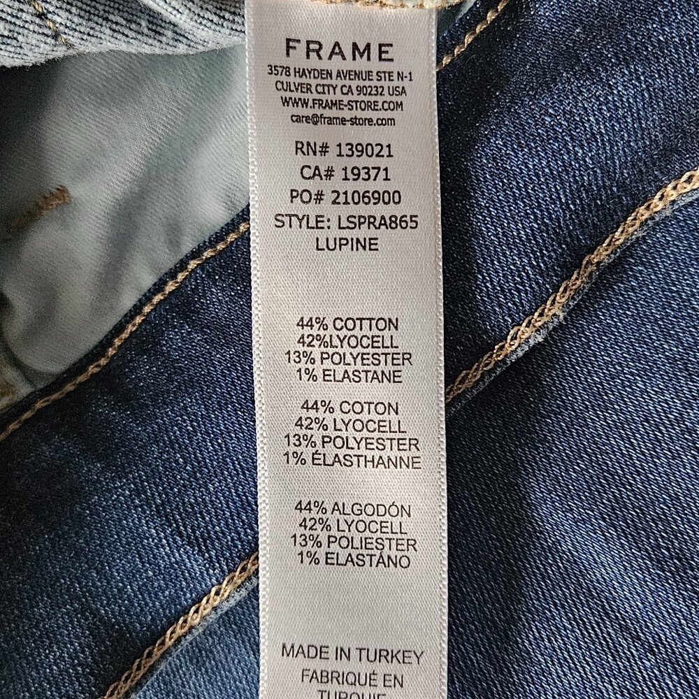 Frame Le Slim Palazzo jeans, fitted hip, high-rise, wide-leg sz 25 NEW w/tags - Picture 13 of 14